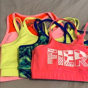Girls sports bras.